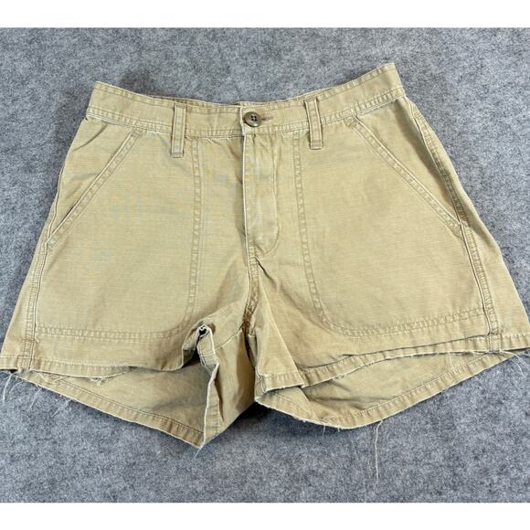 VINTAGE Y2K Abercrombie & Fitch Shorts Womens Sz 2 Khaki Ripstop Utility Safari - Picture 1 of 8